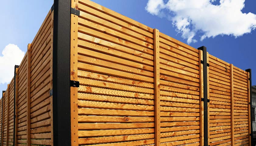 Horizontal Wood Plank Fence
