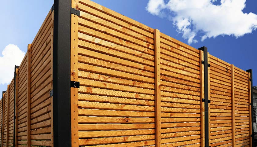 Horizontal Wood Plank Fence