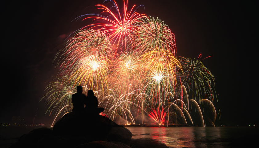 People Watching Fireworks