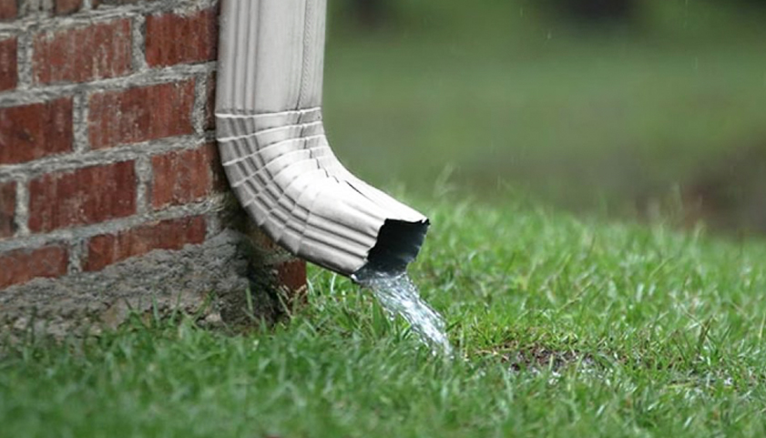 Downspout In The Rain