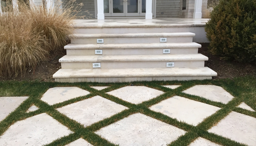 Marmiro Stones Paver Walkway With Permeable Grass Joints