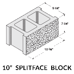10 Inch Splitface Concrete Masonry Unit