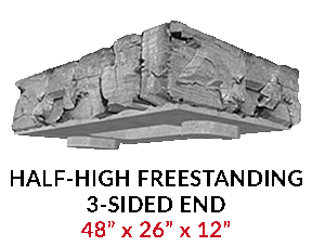 MagnumStone Half-High Freestanding 3-Sided End